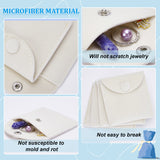 Velvet Jewelry Flap Pouches with Snap Button, Envelope Bag for Earrings, Bracelets, Necklaces Packaging, Rectangle, Cornsilk, 7.4x7.1cm