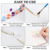 2Pcs Aluminum Slanting Fine Line Paint Pen, Artists Student Sketch Drawing Tools, Drawing Supplies, Light Gold, 20.3x2.3x0.8cm, Hole: 9mm