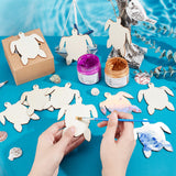 30Pcs Unfinished Poplar Wood Cutouts, Laser Cut Wood Sea Turtle, for Home Decor Ornament, DIY Craft Painting Art Project, PapayaWhip, 8.4x10x0.25cm