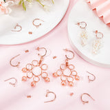 20Pcs 2 Size 304 Stainless Steel Half Hoop Earrings Findings, with Horizontal Loops & 20Pcs Ear Nuts, Rose Gold, 15.5~19x12.5~16x2.4~3mm, Pin: 0.7~0.8mm, 10Pcs/size