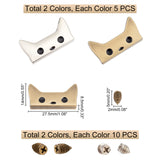 2 Bags 2 Colors Alloy Enamel Corner Protector, Bag Repalcement Accessaries, with Iron Screw, Dog, Antique Bronze & Platinum, 27.5x14x8.5mm, 1 bag/color