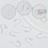 10 Pair 925 Sterling Silver Earring Hooks, with 925 Stamp, 925 Sterling Silver Plated, 20~21.5x11x1.5mm