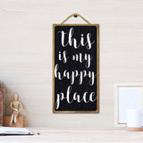 Wooden Hanging Plate,  Decoration Accessories, with Hemp Rope, Rectangle with Word, Black, 250x130x5mm
