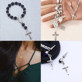 DIY Pendant Making, with Tibetan Silver Crucifix Cross Pendants and Alloy Links, Rosary Center Pieces, Chandelier Components, Oval, Easter, Mixed Color, 23x15x4mm, Hole: 2mm, 20pcs/set