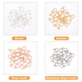 80Pcs 4 Colors 304 Stainless Steel Tube Bails, Loop Bails, Ring, Mixed Color, 8x5.5x1.5mm, Hole: 1.8mm, 20pcs/color