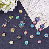 100Pcs Glass Cabochons, Half Round/Dome with Owl Pattern, Mixed Color, 12x4mm