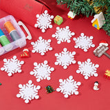 Non-Woven Fabrics Embroidery Patches, Appliques, Sewing Craft Decoration, Snowflake, White, 62x55x1mm, 24pcs/box