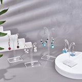 Plastic Earring Display, Bean Sprout Shape Earrings Display Stand, Jewelry Tree Stand Stand, Three-piece Set, Clear, 38x80mm, 38x100mm, 38x120mm, 3pcs/set