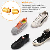 30Pcs 15 Colors Column Aluminum Shoelace Buckle Turnbuckle Connectors, Capsule Shape No Tie Shoe Lace Tie Locks Clips Ends, Mixed Color, 2pcs/color