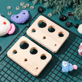 Wood Safety Eye Insertion Tool for Toy Making, Rectangle, 115x80x14mm, Hole: 5.5mm and 9mm and 14.5mm and 19.5mm and 24.5mm and 29.5mm