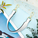 PU Leather Bag Handles, with Alloy Swivel Clasps, for Bag Replacement Accessories, White, 41.4x3.6x0.3cm