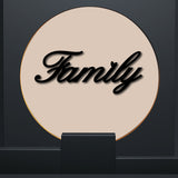 Laser Cut Basswood Wall Sculpture, for Home Decoration Kitchen Supplies, Word Family, Black, 120x300x5mm