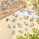 64Pcs 8 Styles Tibetan Style Alloy Pendants, Antique Silver, 8pcs/style