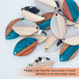 DIY Walnut Wooden Dangle Earring Making Kits, Including 18Pcs Horse Eye Resin & Walnut Wood Pendants, Iron Earring Hooks & Jump Rings, Mixed Color, 26x15x2.5mm, Hole: 2mm, 6pcs/color
