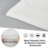 Mesh Polyester Fabric, for Women's Garment Accessories, White, 1750~1800x0.2mm