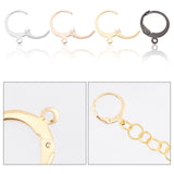 40Pcs 4 Colors 304 Stainless Steel Leverback Earring Findings, with Loop, Mixed Color, 14.5x12x2mm, Hole: 1.2mm, Pin: 1x0.8mm, 10pcs/color