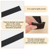 15M Polycotton Hat Sweatbands, Hat Liner Tape, Sewing Craft Accessories, Black, 31x2.2mm