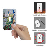 2Pcs Acrylic Light Switch Plate Outlet Covers, with Iron Screws, Wall Switch Plates Decoration, Rectangle, Peacock Pattern, 115x70mm, Hole: 5mm & 25x10mm