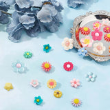 Resin Cabochons, Flower, Mixed Color, 84pcs/box