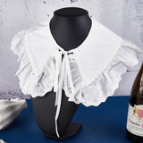 1Pc Detachable Polyester Lady's False Collars, Ruffled Edge Neckline Trim, Clothes Sewing Applique Edge, DIY Garment Accessories, White, 1520x152x1mm