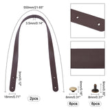 Leather Chain Bag Strap, with Iron Findings, Bag Replacement Accessories, Coconut Brown, 55x1.8x0.35cm, Hole: 3mm