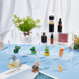 3-Tier Transparent Acrylic Minifigures Display Risers, with Iron Findings, for Cosmetic, Doll, Model Display, Clear, Finish Product: 20.5x40x14.5cm