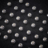 Round 925 Sterling Silver Beads, Silver, 4mm, Hole: 1.3mm, 50Pcs/box