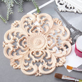 1Pcs Rubber Wooden Carved Decor Applique, for Home Furniture Corner Decorations Accessories, BurlyWood, 240x240x9mm, 1pc