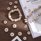 150Pcs 5 Styles Wood Beads, Undyed, Rondelle Large Hole Beads, BurlyWood, 8~23x5~11.5mm, hole: 2.5~7mm