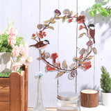 Iron Wreath Bird Wall Decorations, for Home Office Garden Porch Vintage Home Decor, Colorful, 302x300x1mm