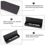 Cardboard Pen Cases, Fourtain Pen Box, with Magnetic Closure, Office & School Supplies, Rectangle, Black, 44x177x23.5mm, Inner Diameter: 168x38mm