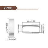 304 Stainless Steel Belt Loop Keepers, for Men's Belt Buckle Accessories, Stainless Steel Color, 3.85x1.65x1.15cm, Inner Diameter: 3.5x1.5cm, 2pcs/box