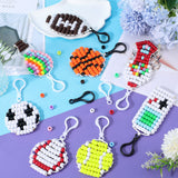 DIY Sport Theme Keychain Making Kit, Including Barrel European Resin & Plastic Beads, Polyester Cord, Plastic Lobster Keychain Clasp Findings, Mixed Color, 645Pcs/box