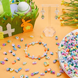 240Pcs 8 Style Cartoon Handmade Polymer Clay Beads, Rabbit/Carrot/Sunflower, Mixed Color, 9~12x4.5~9x4.5~5.5mm, Hole: 1.4~2mm, 20pcs/style