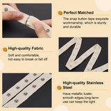 5 Yards 201 Stainless Steel Snap Button Tape, Sewing Fastener Cotton Tape, with 1Pc Cardboard Display Card, Floral White, 20x4mm