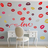 PVC Wall Stickers, Wall Decoration, Lip Pattern, 390x900mm, 2 sheets/set
