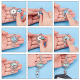 DIY Half Round Pendant Necklace Making Kits, Including Brass & Glass Snap Buttons, Alloy Keychain Findings, 304 Stainless Steel Cable Chains Necklaces, Beach Theme Pattern, 14Pcs/box