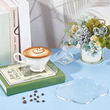 Acrylic Cup Mats, Irregular Coaster, White, 170x131x5mm