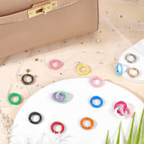 36Pcs 18 Styles Zinc Alloy Key Clasps, Spring Gate Rings, Round Ring, Mixed Color, 20x3.5mm, Inner Diameter: 12.5~13mm, 2pcs/style