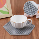 2Pcs 2 Style Honeycomb Pattern Silicone Hot Pads, for Hot Dishes, Heat Resistant Heat Insulation Pad, Kitchen Tool, with 1PC Iron Beading Tweezers, Gray, 175~180x155~175x6mm, Hole: 11~12mm