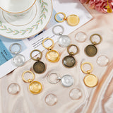 DIY Blank Dome Keychain Making Kit, Including Tibetan Style Alloy Pendant Cabochon Settings, Iron Split Key Rings, Glass Cabochons, Mixed Color, 36pcs/set