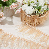 Fashion Ostrich Feather Trimming, with Cloth Band, Ornament Accessories, Coconut Brown, 76~104x1mm