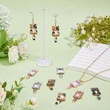 42Pcs 7 Style Light Gold Rack Plating Alloy Enamel Pendants, Cat Charm, Mixed Color, 38x15.7x3mm, Hole: 2mm, 6pcs/style