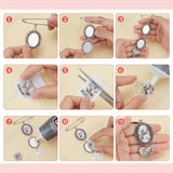 DIY Wedding Boutonniere Angel Photo Charm Brooch Pin Making Kit, Including Alloy Pendant Cabochon Settings, Glass Cabochons, Angel Acrylic Pendants, Iron Brooch Pin Findings, Antique Silver & Stainless Steel Color, 100pcs/box