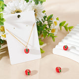 4Pcs Brass Enamel Charms, with Jump Ring, Long-Lasting Plated, Real 18K Gold Plated, Apple, Red, 12x11x9.6mm, Hole: 2.8mm