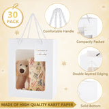 Rectangle Paper Gift Bags, with Plastic Visible Window, Shopping Bags with Handle, White, Unfold: 18x1x23cm