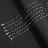 6Pcs Brass Serpentine Chain Necklaces Set for Women, Cadmium Free & Lead Free, Real 18K Gold Plated, 17.56 inch(44.6cm)