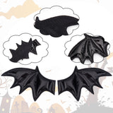 Leather Bat's Left & Right Wing Ornament Accessories, for Hair Ornament & Costume Accessory, Black, 60x35x2mm, 20pcs/style