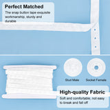 Snap Button Tape, Polyester Fasteners Trim Ribbon for DIY Sewing Crafts, with 1Pc Cardboard Display Card, White, 3/4 inch(18mm)