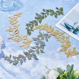 4Pcs 2 Colors Leaf Computerized Embroidery Polyester Ornament Accessories, Iron on Appliques, Mixed Color, 235x70x1mm, 2pcs/color
